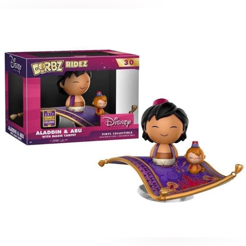 Dorbz Ridez Aladdin & Abu w/Magic Carpet Funko 2017 Summer Convention Disney NEW